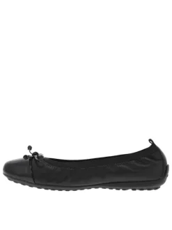 Ballerines noires en simili-cuir à semelle respirante et tige élastiquée