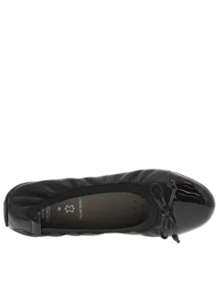 Ballerines noires en simili-cuir à semelle respirante et tige élastiquée
