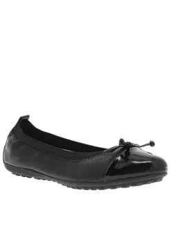 Ballerines noires en simili-cuir à semelle respirante et tige élastiquée