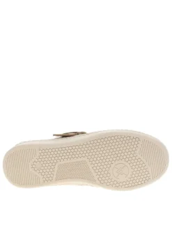 Ballerines décolleté simple camel à talon plat avec une boucle à ardillon
