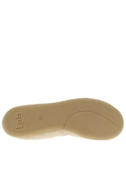 Ballerines élastiquées en simili cuir doré uni à semelle antidérapante plate