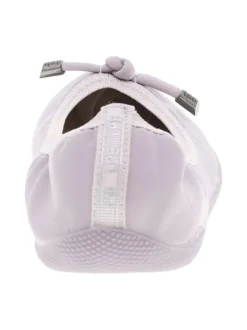 Ballerines élastiquées en simili cuir parme uni à semelle antidérapante plate