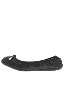 Ballerines noires avec un imprimé léopard et une bande élastiquée