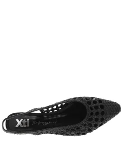 Ballerines noires avec un talon décroché bas et arrière ouvert