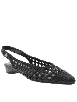 Ballerines noires avec un talon décroché bas et arrière ouvert