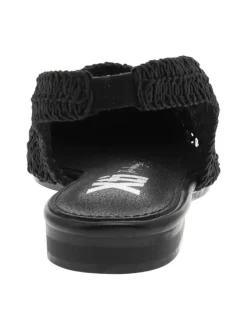 Ballerines noires avec un talon décroché bas et fermeture à slip-on