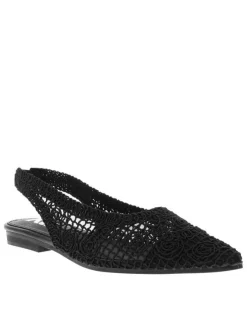 Ballerines noires avec un talon décroché bas et fermeture à slip-on