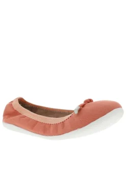 Ballerines orange avec une bande élastiquée et un décolleté simple