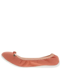 Ballerines orange avec une bande élastiquée et un décolleté simple