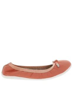 Ballerines orange avec une bande élastiquée et un décolleté simple
