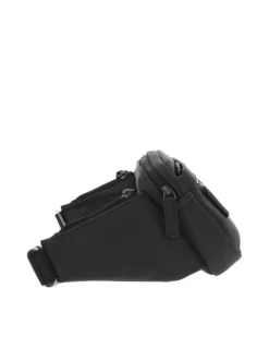 Banane noire unie avec une sangle ajustable et multiples poches