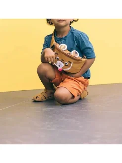 Banane caramel à imprimé tête de tigre avec taille ajustable et fermoir clic-clac