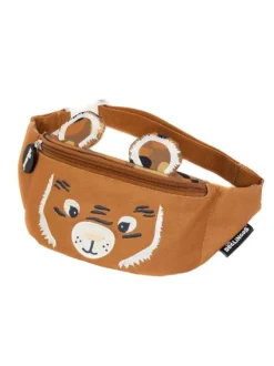 Banane caramel à imprimé tête de tigre avec taille ajustable et fermoir clic-clac