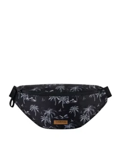 Banane kaki unie réversible avec un côté noir à motif palmier et sangle réglable