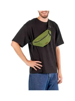 Banane kaki unie réversible avec un côté noir à motif palmier et sangle réglable