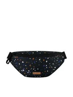 Banane noire unie reversible à bandoulière ajustable et fermeture zippée