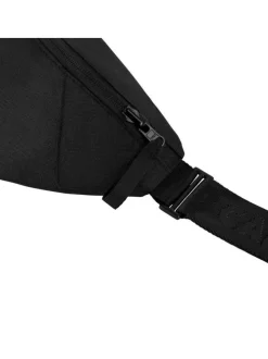 Banane noire unie reversible à bandoulière ajustable et fermeture zippée