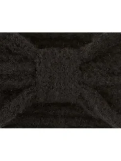 Bandeau épais et doux noir uni et à nœud papillon sur le devant