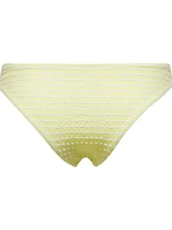 Bas de maillot de bain jaune pâle à imprimé vichy