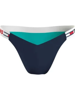 Bas de maillot de bain multicolore avec logo autour de la bande élastiquée