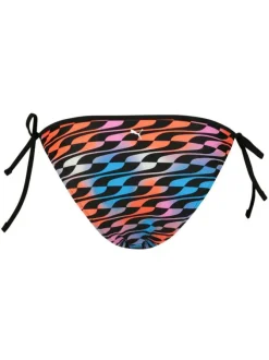 Bas de maillot de bain multicolore fantaisie avec un imprimé graphique rouge, rose et bleu