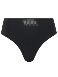 Bas de maillot de bain noir fantaisie avec le nom de la marque triplé floqué à l'avant