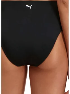 Bas de maillot de bain noir fantaisie avec le nom de la marque triplé floqué à l'avant