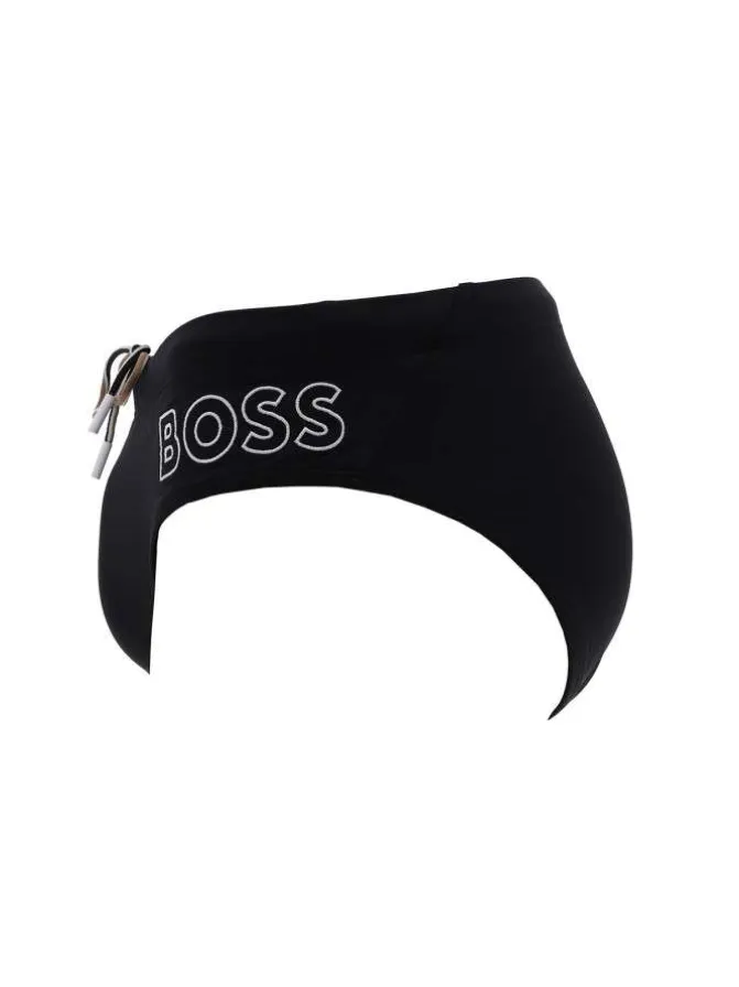 Bas de maillot de bain noir taille élastiquée