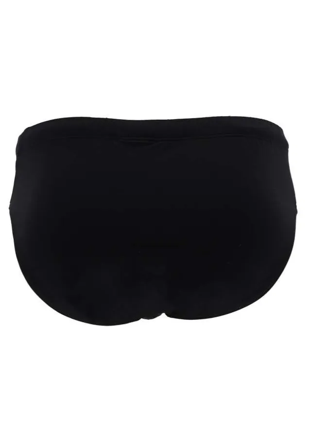 Bas de maillot de bain noir taille élastiquée