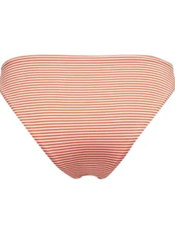 Bas de maillot de bain rouge avec des motifs rayures blanches