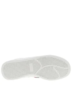 Baskets basses blanches style tennis avec empiècements rouges et marine