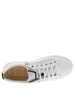 Baskets basses fille en cuir DJROCK FILLE blanc et argent