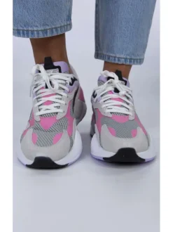 Baskets basses fille RS-X³ TWILL AIRMESH perle et rose