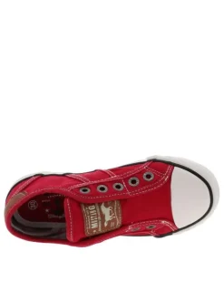 Baskets basses mixte enfants en coton rouge