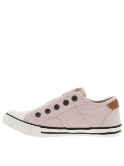 Baskets basses mixte enfants en coton rose