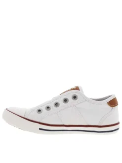 Baskets basses mixte enfants en coton blanc