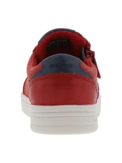 Baskets basses rouges pour garçon en cuir DJROCK GARÇON