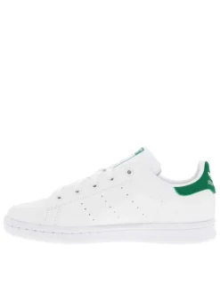 Baskets basses Stan Smith blanches à lacets plats blancs