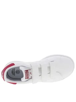 Baskets blanches à talon plat et bandes auto-agrippantes STAN SMITH
