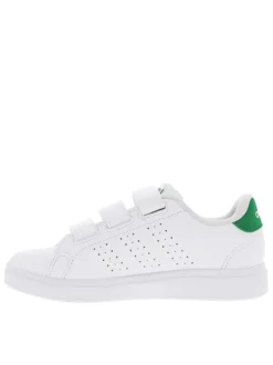 Baskets blanches avec semelle à talon plat et à fermeture velcro