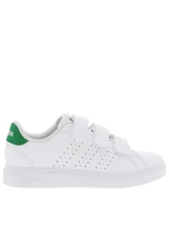 Baskets blanches avec semelle à talon plat et à fermeture velcro
