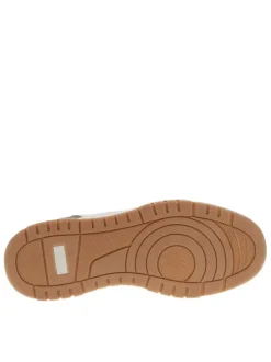 Baskets kaki avec un talon plat une fermeture à bande auto-agrippante