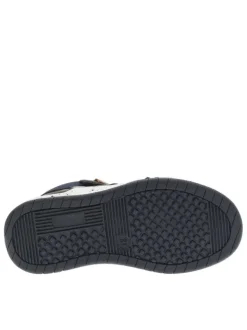 Baskets kaki et noires plates avec des lacets et bande auto-agrippante