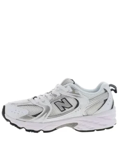 Baskets multisport 530 blanches avec multiples logos de la marques