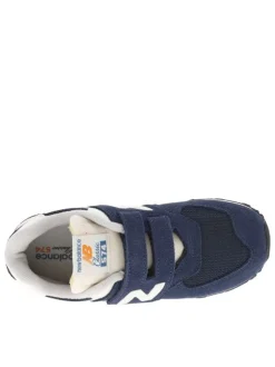 Baskets running bleues marine en suède avec une bande auto-agrippante