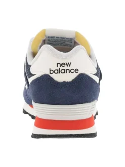 Baskets running bleues marine en suède avec une bande auto-agrippante