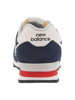 Baskets running bleues marine et blanches en suède à lacets plats tressés