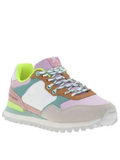 Baskets running multicolores à talon plat et à lacets ronds bicolores