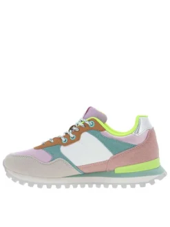 Baskets running multicolores à talon plat et à lacets ronds bicolores