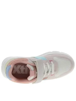 Baskets running multicolores à talon plat avec un bande auto-agrippante